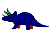 Disegno Triceratops  pitturato su tommaso