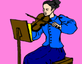 Disegno Dama violinista  pitturato su IRENE e veronica
