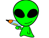 Disegno Alieno II pitturato su BUCH