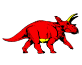 Disegno Triceratops pitturato su mattia 