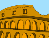 Disegno Colosseo pitturato su simona