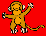 Disegno Scimmietta pitturato su SIMONE GARGANO