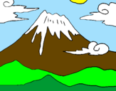Disegno Monte Fuji pitturato su francesca   biale