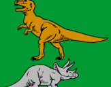 Disegno Triceratops e Tyrannosaurus Rex pitturato su ilaria2