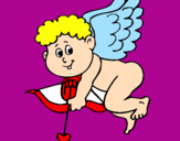 Disegno Cupido pitturato su FABIO