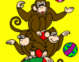 Disegno Scimmie giocoliere pitturato su Giovanni
