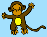 Disegno Scimmietta pitturato su miki