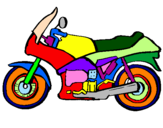 Disegno Motocicletta  pitturato su Marco e Pietro
