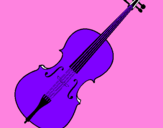 Disegno Violino pitturato su paola