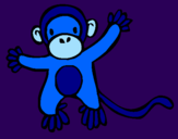 Disegno Scimmietta pitturato su carli