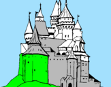 Disegno Castello medievale  pitturato su cuore