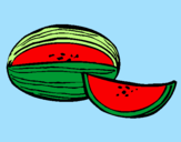 Disegno Melone  pitturato su Emanuele