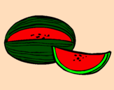 Disegno Melone  pitturato su Davide