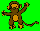 Disegno Scimmietta pitturato su paolo