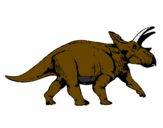 Disegno Triceratops pitturato su dino 1
