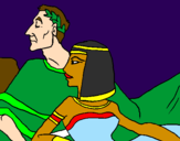 Disegno Cesare e Cleopatra  pitturato su MIky