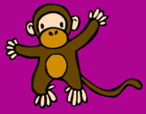 Disegno Scimmietta pitturato su ROVIGO