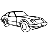 Disegno Auto sportiva  pitturato su pietro