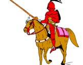 Disegno Cavallerizzo a cavallo  pitturato su chri
