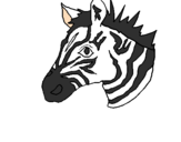 Disegno Zebra II pitturato su paolo