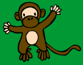 Disegno Scimmietta pitturato su roberto