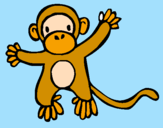 Disegno Scimmietta pitturato su rachelere