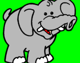 Disegno Elefante pitturato su carlotta