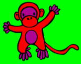 Disegno Scimmietta pitturato su Alex
