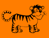 Disegno Tigre  pitturato su samu