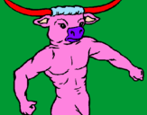 Disegno Testa di bufalo  pitturato su JONA       JANI