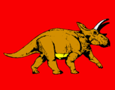 Disegno Triceratops pitturato su Christian