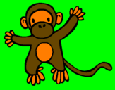 Disegno Scimmietta pitturato su eleonora