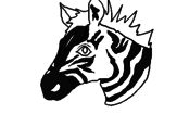 Disegno Zebra II pitturato su dino 1