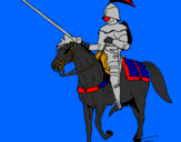 Disegno Cavallerizzo a cavallo  pitturato su MICHELA
