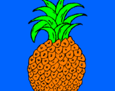 Disegno ananas  pitturato su FRANCESCO 4 ANNI