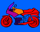 Disegno Motocicletta  pitturato su kevin 3 anni