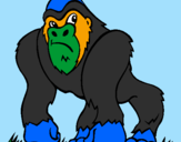 Disegno Gorilla pitturato su pokj