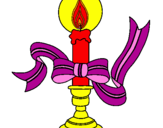 Disegno Candela di Natale II pitturato su candela