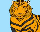 Disegno Tigre pitturato su giu