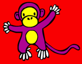 Disegno Scimmietta pitturato su FRANCESCCO
