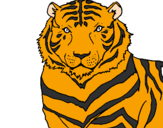 Disegno Tigre pitturato su flavio 4 anni
