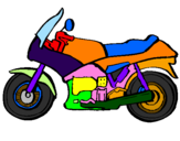 Disegno Motocicletta  pitturato su erika