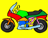 Disegno Motocicletta  pitturato su kenzo