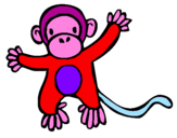 Disegno Scimmietta pitturato su Domitilla