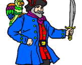 Disegno Pirata con il pappagallo  pitturato su v gfxt