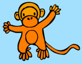 Disegno Scimmietta pitturato su Phil