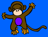 Disegno Scimmietta pitturato su stefano 11 maggio