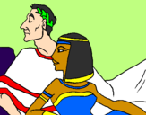Disegno Cesare e Cleopatra  pitturato su Gabriele