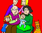 Disegno Famiglia pitturato su CHIARA BRISIGOTTI