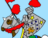 Disegno Cavaliere a cavallo pitturato su Edoardo